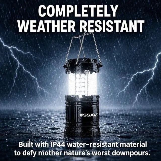 Alt view image 3 of 7 - 2 Pack LED Camping Lantern, Emergency Lanterns for Power Outages & Hurricane Preparedness, Collapsible Portable Survival Lights for Camping, Storms & Emergencies (Batteries Included, Black)