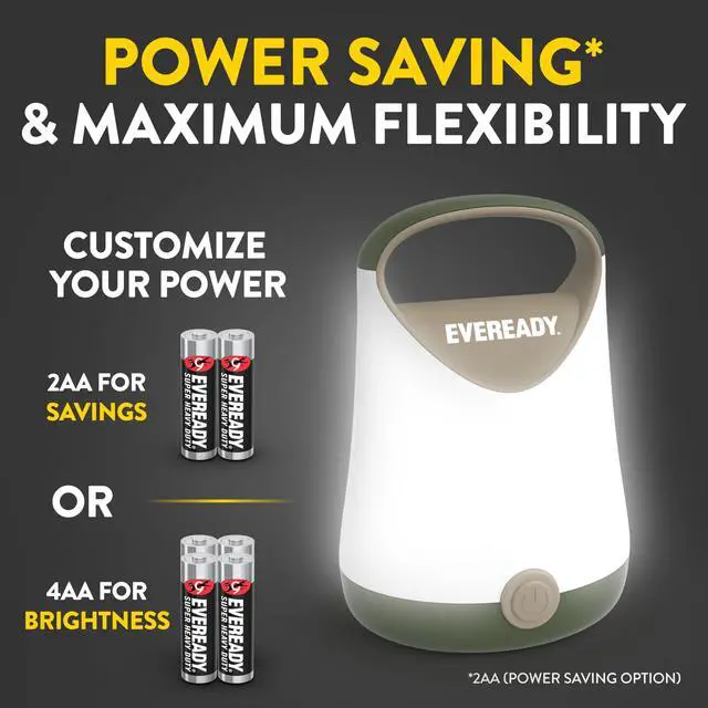 Alt view image 4 of 7 - LED Camping Lantern X-250 (2-Pack), Super Bright Tent Lights, Rugged Water Resistant LED Lanterns, 100 Hour Run-time (Batteries Included), Green/Tan