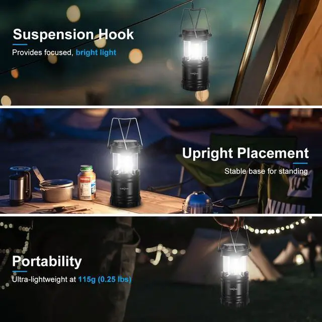 Alt view image 6 of 7 - LED Camping Lantern, Battery Operated, 4 Pack