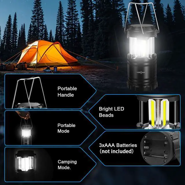 Alt view image 3 of 7 - LED Camping Lantern, Battery Operated, 4 Pack