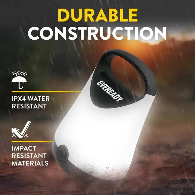 Alt view image 5 of 7 - LED Camping Lantern X-250 (2-Pack), Super Bright Tent Lights, Rugged Water Resistant LED Lanterns, 100 Hour Run-time (Batteries Included), Black