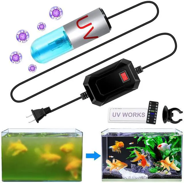 Main image of Aquarium Clean Light3 W mini &13W Submersible Light with UV Test Card,Aquarium Water Clean Green Clear Waterproof Clean Lamp for Pond,Swimming Pool,Indoor (3W MINI)