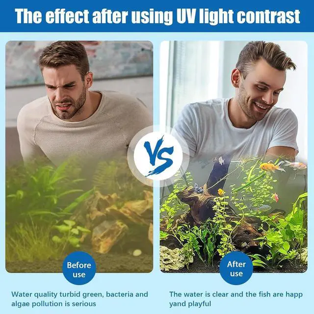 Alt view image 6 of 7 - Aquarium Clean Light3 W mini &13W Submersible Light with UV Test Card,Aquarium Water Clean Green Clear Waterproof Clean Lamp for Pond,Swimming Pool,Indoor (3W MINI)