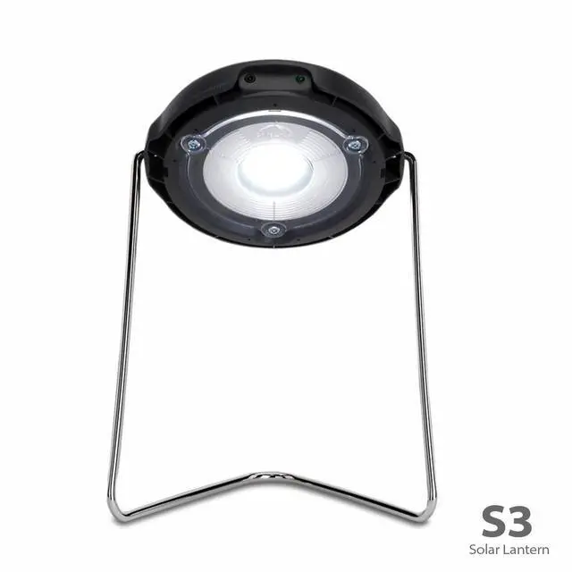 Alt view image 5 of 7 - S3 Solar Powered LED Solar Lantern; Emergency Light with Adjustable Stand, Portable Rechargeable Lamp for Power Outages, Camping & Outdoor Use