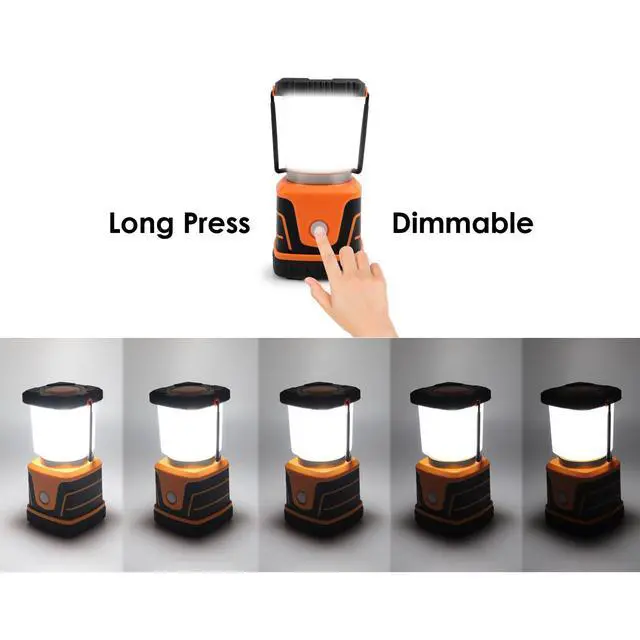 Alt view image 5 of 7 - LED Camping lamp Super Bright 1500 lumens 4 Light Modes Dimmable searchlight Battery-Powered Emergency lamp Suitable for Night Hiking Tent Lighting Emergencies Power outages (Orange)