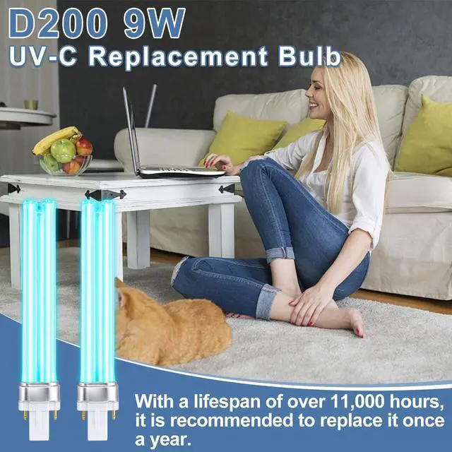 Alt view image 5 of 7 - 9W UV-C Light Bulb Compatible with R18 R18D R2000 HVAC Systems