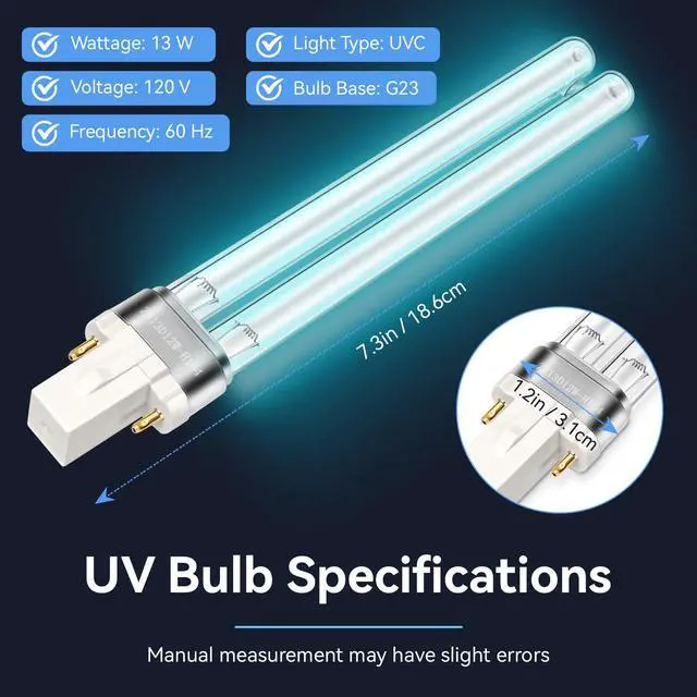 Alt view image 5 of 7 - 13W G23 UV Light Bulb Replacement for VIVOHOME Pond Filter Parts, 1 Pack