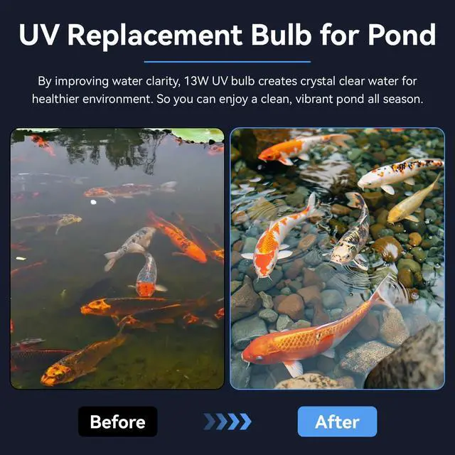 Alt view image 7 of 7 - 13W G23 UV Light Bulb Replacement for VIVOHOME Pond Filter Parts, 1 Pack