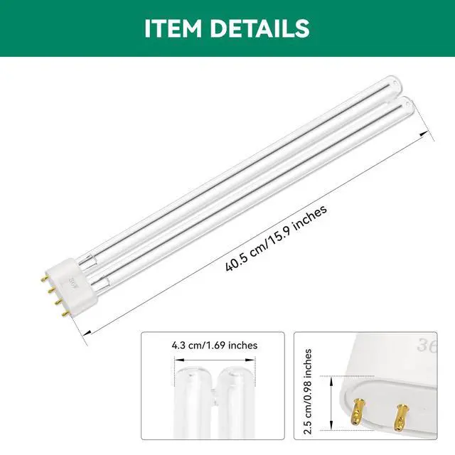 Alt view image 2 of 7 - 2-Pack 36W UV Replacement Bulbs, 36W UV Bulb Lamp