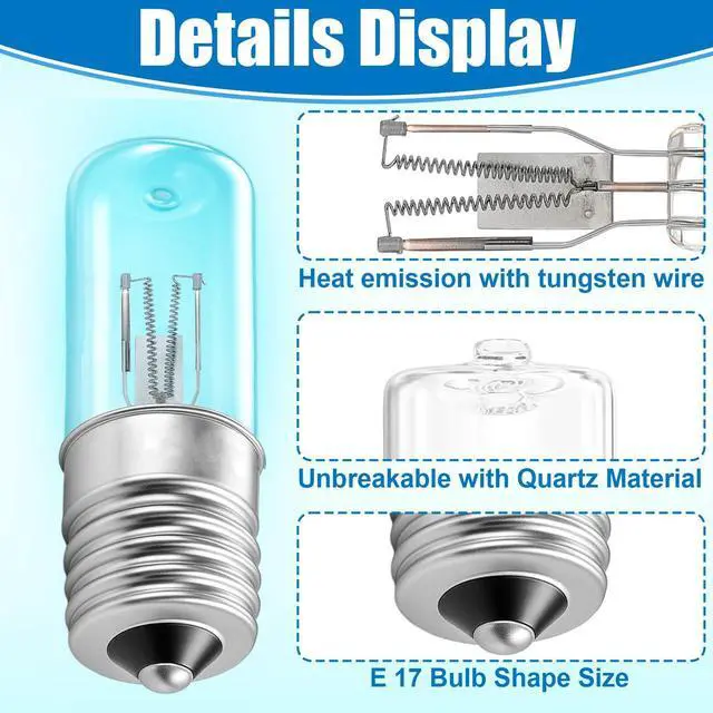 Alt view image 4 of 7 - 6 PCS LB1000 3W UVC Replacement Light Bulb, E14/E17 Intermediate Base