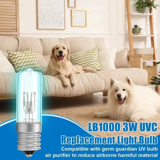 Alt view image 7 of 7 - 6 PCS LB1000 3W UVC Replacement Light Bulb, E14/E17 Intermediate Base
