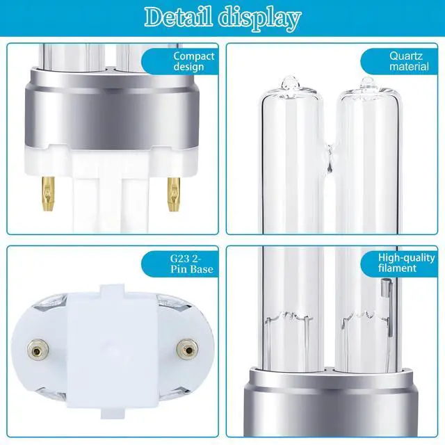 Alt view image 3 of 6 - 2 Pack 5W Replacement Bulb for Germ Guardian Air Purifiers LB4000, AC4300BPTCA, AC4825, AC4850PT & AC4900CA
