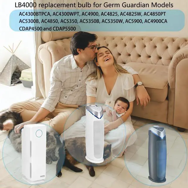 Alt view image 6 of 6 - 2 Pack 5W Replacement Bulb for Germ Guardian Air Purifiers LB4000, AC4300BPTCA, AC4825, AC4850PT & AC4900CA