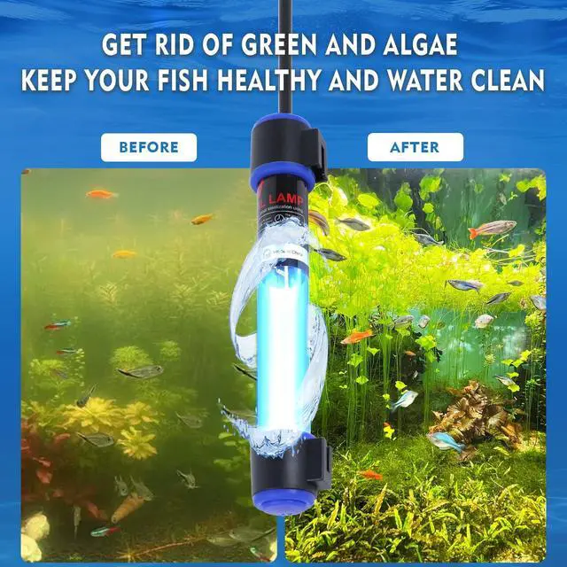 Alt view image 6 of 7 - 5W UVC Aquarium Light for Fish Tank and Pond Quartz Tube Waterproof UV Lamp, Water Clarifier for Clearer Water
