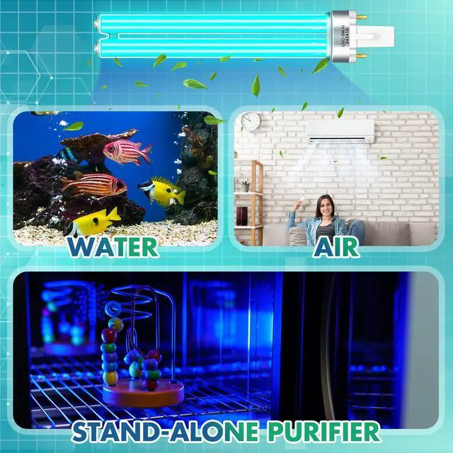 Alt view image 7 of 7 - 2 Pcs 9 Watt UV Bulb Replacement for Pond Filter Aquarium G23 Base Replacement Light Bulb Compatible with UVC Pl-S TUV Germicidal Light
