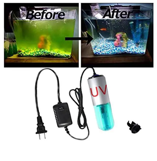 Main image of Aquarium Water Clean Light 3WUV Green Clean Light Aquarium Alage Clear Lamp UVC Fish Tank Algae Clean Light for Fish Tank Sump Pump Swim Pool