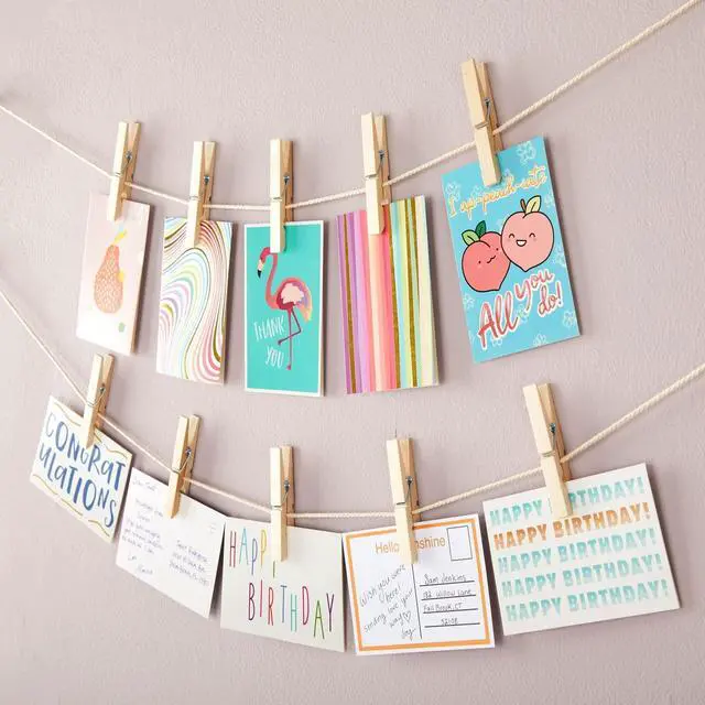 Alt view image 4 of 7 - Wooden Clothespins & Hanging Clips - 100 Pack, 3.9x0.6x0.6in, Natural Wood, Modern - Heavy Duty Laundry Clips for Outdoor Clothesline - Clothespins for Crafts & Photo Displays
