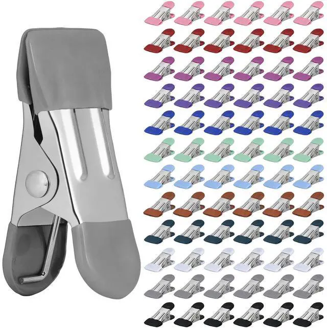 Main image of Clothes Pins Heavy Duty 72 Pack, Metal Clothespins Strong Grip, Clothing Clips for Fitting, Clothes line Clips, 12 Colors