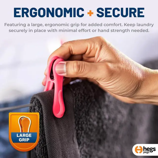 Alt view image 4 of 7 - 24 Pack Multi-Color - The Smartest Heavy Duty Clothespins with Hooks - Hang 3 Garments at Once with Our Tough, Dual Hooks Clothes Pins with Anti-Rust Spring - Durable, Colorful Clothespins
