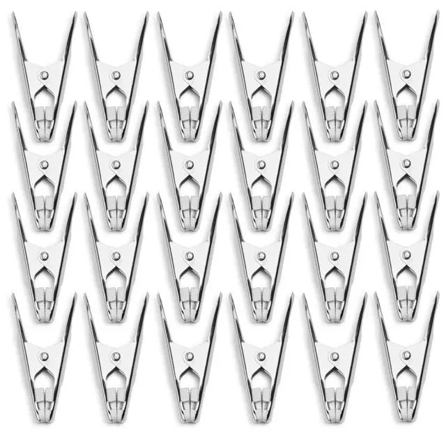 Alt view image 3 of 3 - 24 Pack - Long Lasting, Stainless Steel Clothespins - Strong Grip - Weather-Resistant, Multipurpose Clip - Use As Clothesline Laundry Clips, Chip Bag Clips, Hanger Clips and Craft Clips (24 Pack)