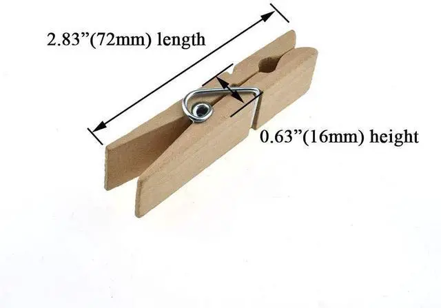 Main image of Wooden Clothes Pins Clothespins Extra Wide Do NOT Fall Apart 2.83 inches Length 28 Pack Sturdy Strong Springs No Rust No Discoloration for Laundry Craft Food Opened Bags