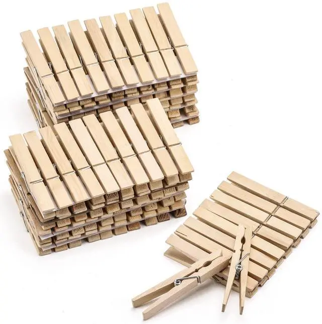 Main image of 100pcs Clothes Pins Wood - 4 inch Heavy Duty Wooden Clothespins for Hanging Clothes Outdoor Clip,Crafts