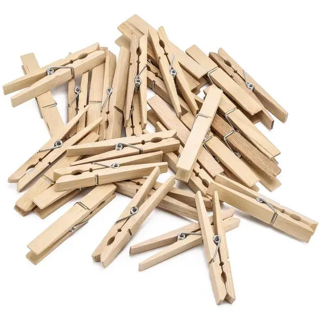 Alt view image 7 of 7 - 100pcs Clothes Pins Wood - 4 inch Heavy Duty Wooden Clothespins for Hanging Clothes Outdoor Clip,Crafts