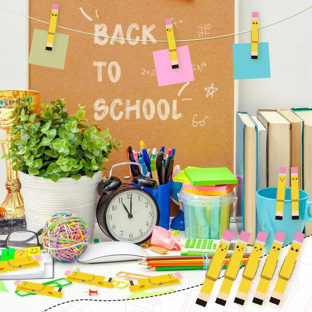Alt view image 3 of 6 - 50 Pcs Back to School Clothespins