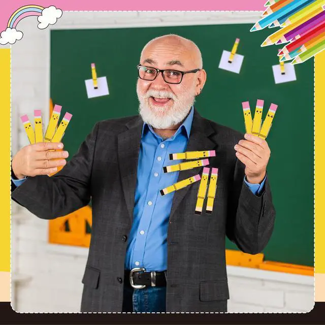 Alt view image 5 of 6 - 50 Pcs Back to School Clothespins