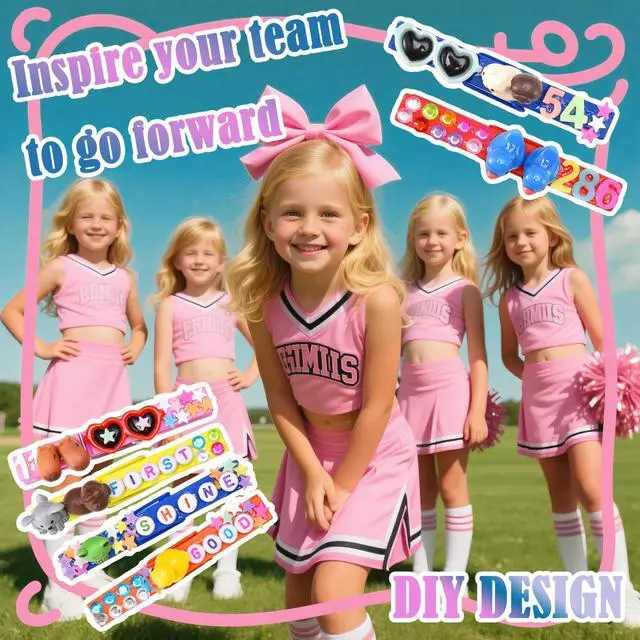 Alt view image 4 of 7 - 80 Set Cheer Pins Spirit Clips Include 80 Wooden Cheer Colored Clothes Pins 80 Mini Resin Animals, 200 Letter Beads Number for Cheerleading Backpacks Cheer Gifts Bulk