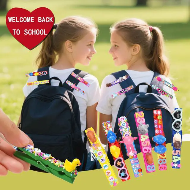 Alt view image 6 of 7 - 80 Set Cheer Pins Spirit Clips Include 80 Wooden Cheer Colored Clothes Pins 80 Mini Resin Animals, 200 Letter Beads Number for Cheerleading Backpacks Cheer Gifts Bulk