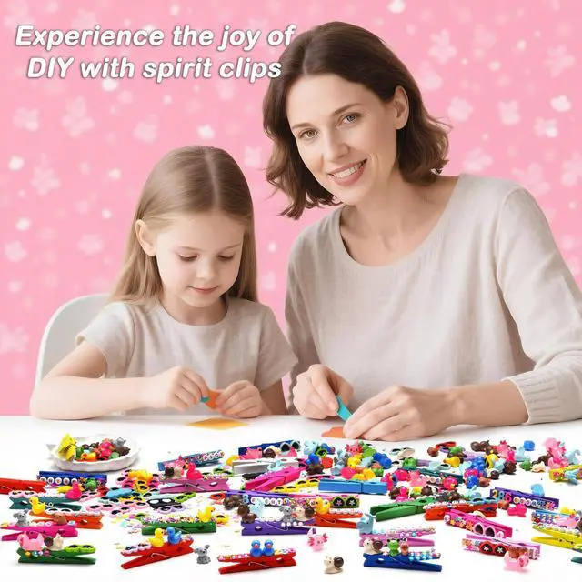 Alt view image 7 of 7 - 80 Set Cheer Pins Spirit Clips Include 80 Wooden Cheer Colored Clothes Pins 80 Mini Resin Animals, 200 Letter Beads Number for Cheerleading Backpacks Cheer Gifts Bulk