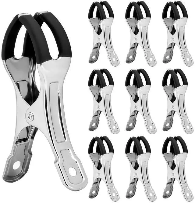 Main image of Heavy Duty Metal Beach Towel Clips, 4.33 Inch, 10 Pack Outdoor Clothes Clothespins