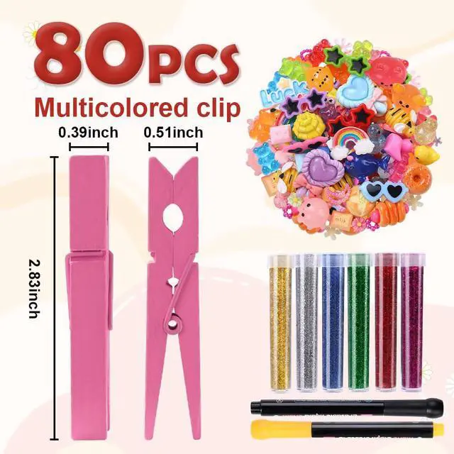 Alt view image 2 of 7 - 80PCS Cheer Pins Spirit Clips Cheer Clothes Pins Kit