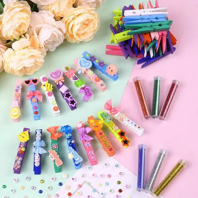 Alt view image 5 of 7 - 80PCS Cheer Pins Spirit Clips Cheer Clothes Pins Kit