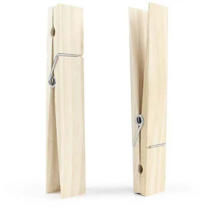 Main image of 12 Inches Natural Wooden Clothespins, Pack of 2