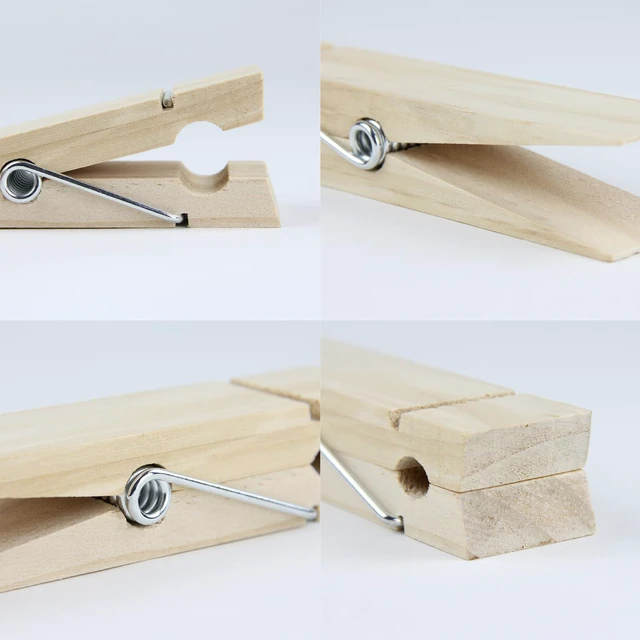 Alt view image 3 of 6 - 6 Inches Natural Wooden Clothespins, Pack of 12