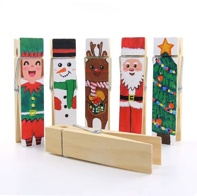 Alt view image 4 of 6 - 6 Inches Natural Wooden Clothespins, Pack of 12