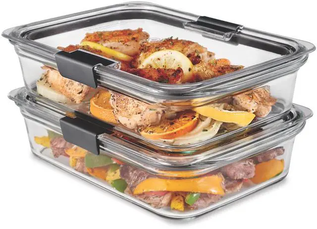 Main image of Brilliance Glass Food Storage Containers, 8 Cup, Set of 2, BPA-Free, Leak-Proof, Clear