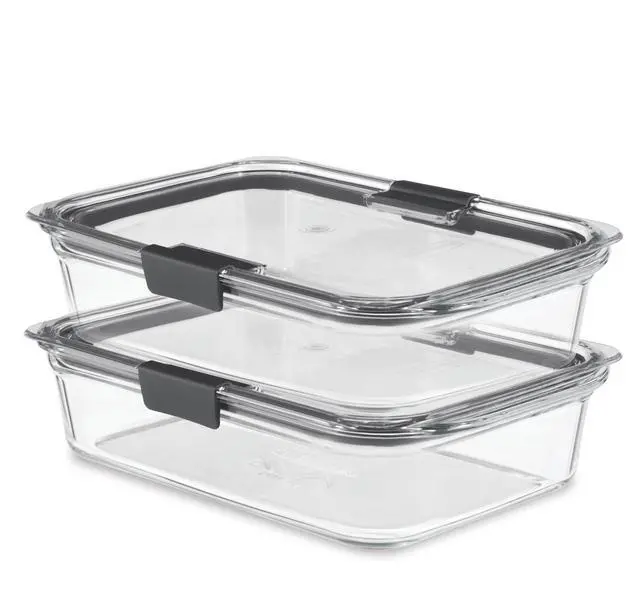 Alt view image 7 of 7 - Brilliance Glass Food Storage Containers, 8 Cup, Set of 2, BPA-Free, Leak-Proof, Clear