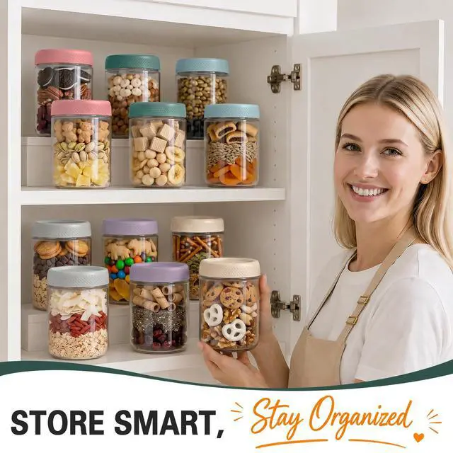 Alt view image 6 of 7 - Mason Jars, 16 oz Overnight Oats Containers with Lids, Glass Jar with Lid