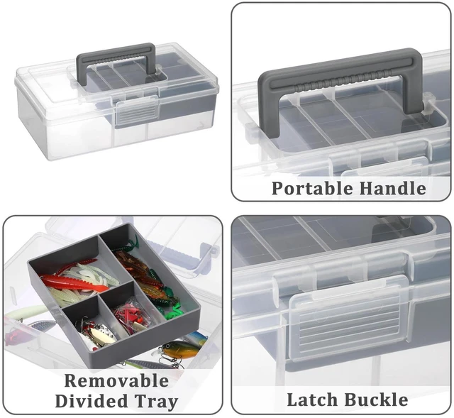 Alt view image 6 of 7 - Clear Art Craft Supply Storage Bin Sewing Box With Handle Lid