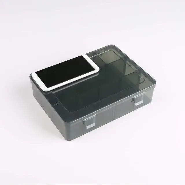 Alt view image 5 of 7 - 12 Girds Large Plastic Craft Storage Containers, Compartment Storage Container, Parts Storage Box with Adjustable Dividers for Sewing Arts, Washi Tape Batteries Electronics Parts and more