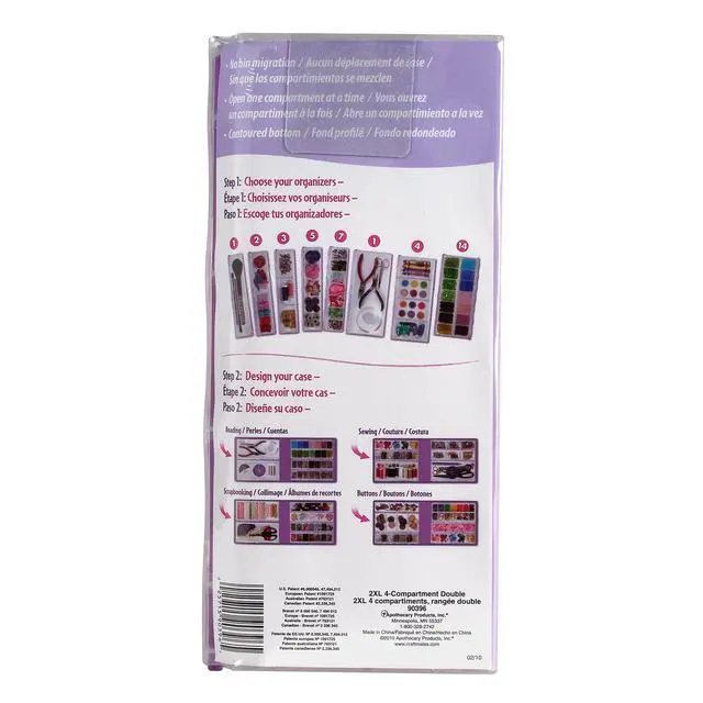 Alt view image 4 of 5 - Craft Mates Bead Organizer, 4 Locking Compartments, Plastic Storage (2XL)