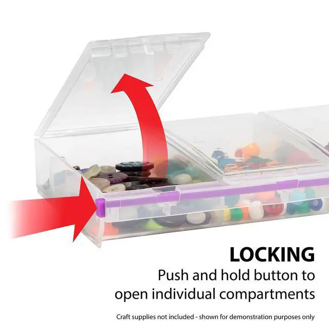 Alt view image 2 of 5 - Craft Mates Bead Organizer, 4 Locking Compartments, Plastic Storage (2XL)