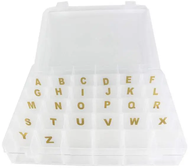 Main image of 36 Grid Plastic Organizer Container Box with Adjustable dividers,Great for Your Letter Board with Stickers