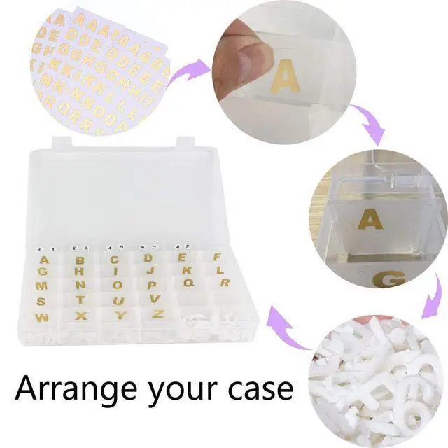 Alt view image 5 of 6 - 36 Grid Plastic Organizer Container Box with Adjustable dividers,Great for Your Letter Board with Stickers