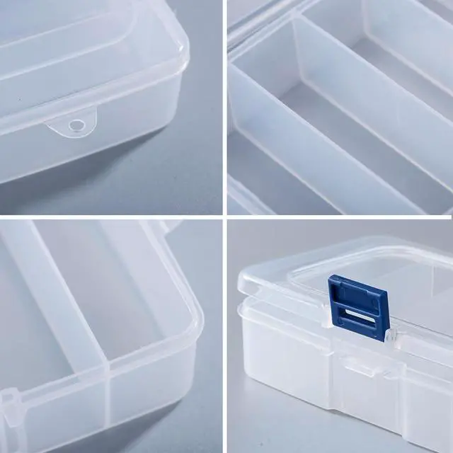 Alt view image 5 of 7 - 2 Pack Transparent Plastic Bead Organizers (5 Grids),Craft Organizers and Storage Beads Organizer, Art DIY, Crafts Jewelry Storage, Fishing Tackles, Size 5.51 x 3.54 x 1.38 in