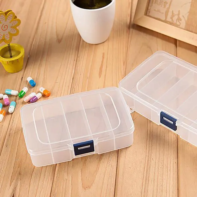 Alt view image 7 of 7 - 2 Pack Transparent Plastic Bead Organizers (5 Grids),Craft Organizers and Storage Beads Organizer, Art DIY, Crafts Jewelry Storage, Fishing Tackles, Size 5.51 x 3.54 x 1.38 in