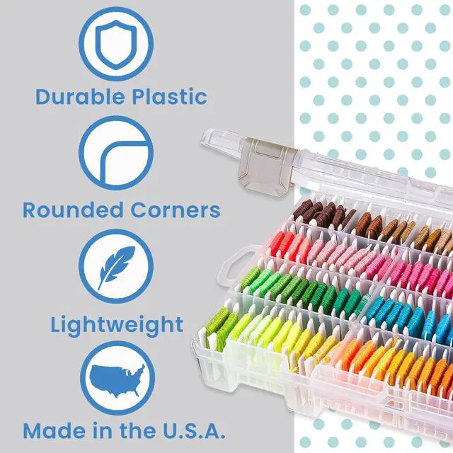 Alt view image 3 of 7 - Floss Finder Box: Clear Sewing Organizer with 6 Compartments, 12 Dividers, Durable - Perfect for Embroidery Floss and Small Sewing Supplies Storage